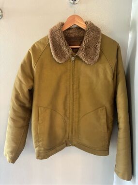 Men's Olive Field Jacket with Sherpa Collar